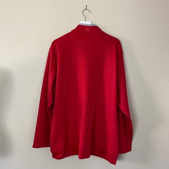 Antigua Full Zip Crewneck Light Jacket Inner Pocket Red Mens Size XXL - Picture 2 of 9